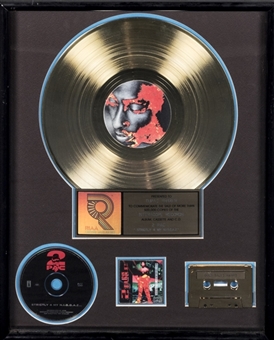 Tupac Shakur Personal RIAA Gold Sales Award  “Strictly 4 MY NIGGAZ” ( Letter Of Provenance From Tupac Relative) 